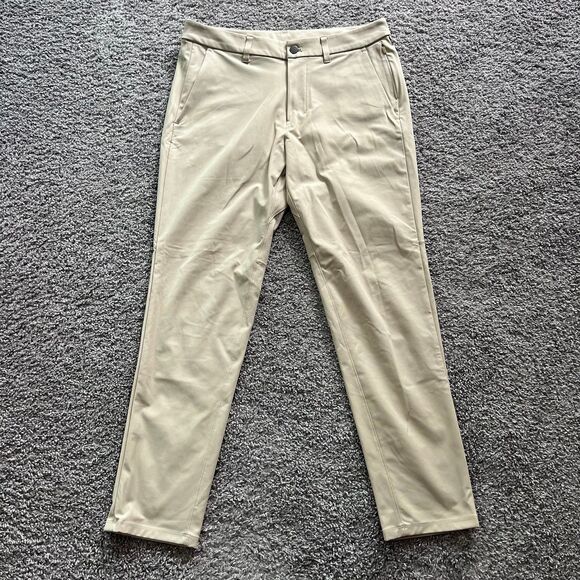 Lululemon Commission Pant Slim 30” Warpstreme Khaki Stretch Chino Men 32 (32x30) - Picture 1 of 7